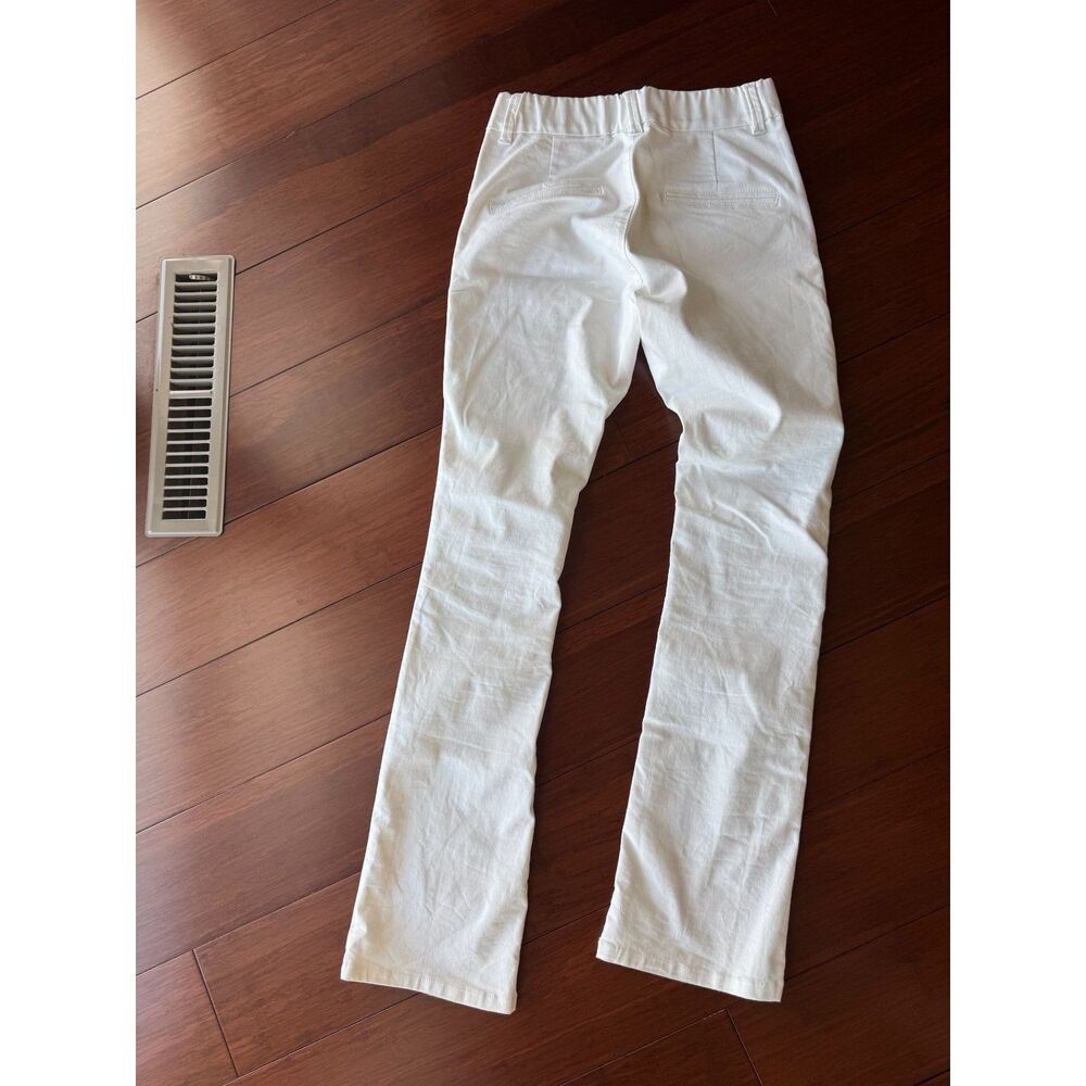 Bevy Flog White Stretch Boot Flare Pants Cotton Lycra Sz 24 - Picture 2 of 9